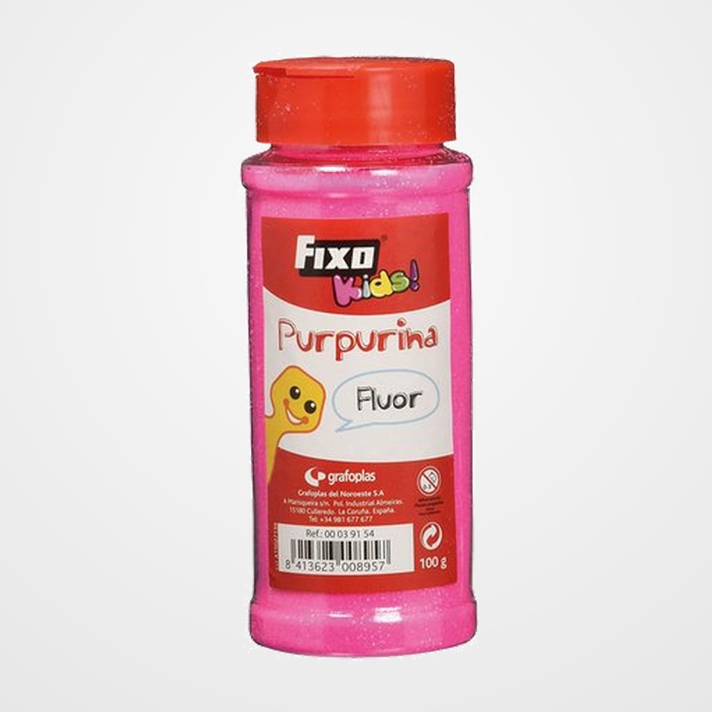 PURPURINA FIXO KIDS FLUOR 100 GR. FUCSIA