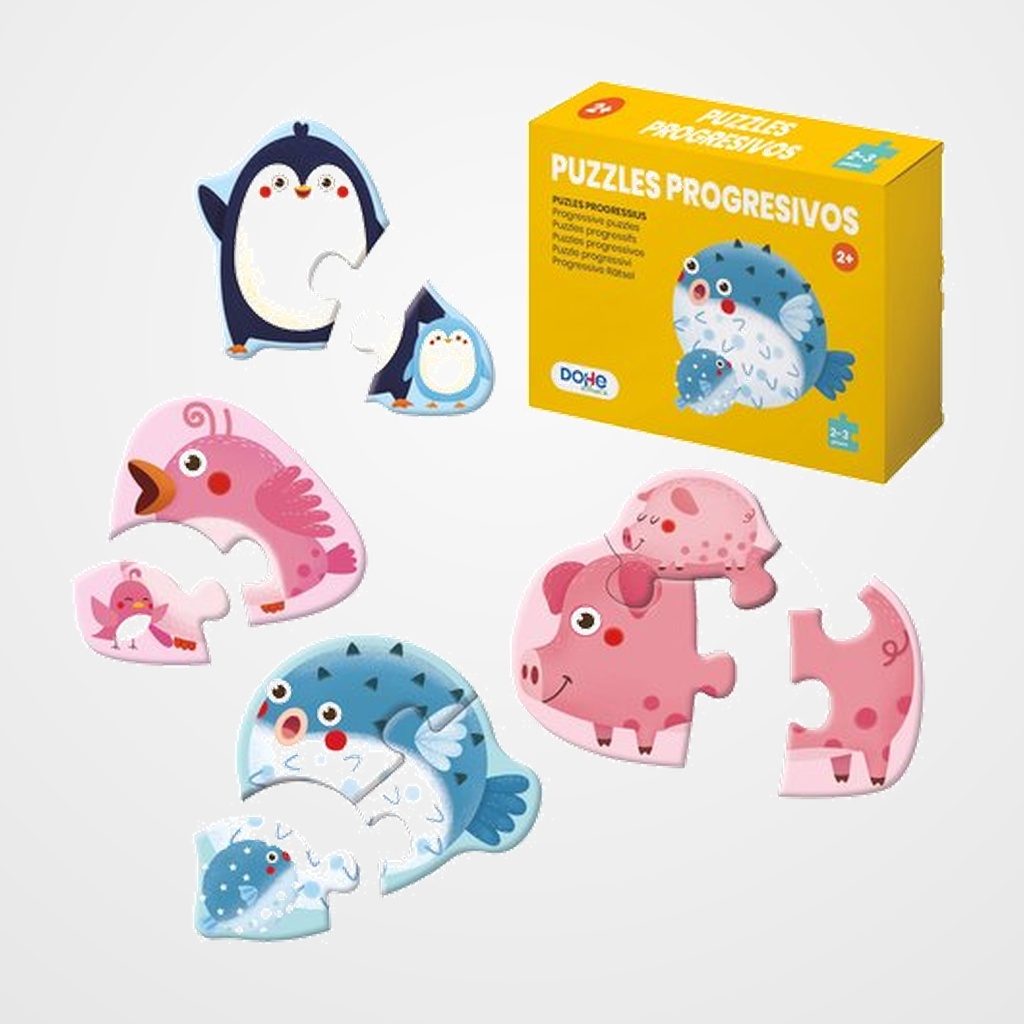 PUZLE DOHE EDUCA PROGRESIVO 2-3 piezas ANIMALES + 2AÑOS