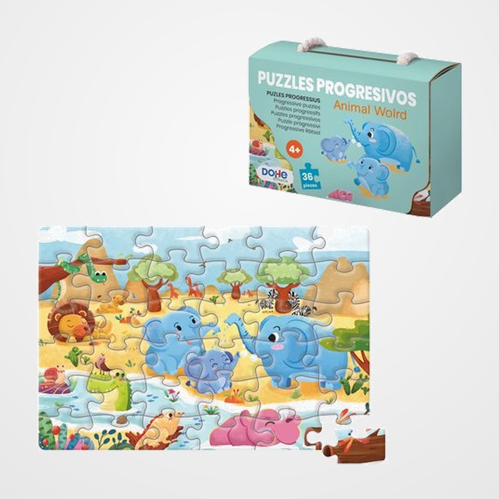 PUZLE DOHE EDUCA PROGRESIVO 36 piezas ANIMAL WORLD (4-6 años)