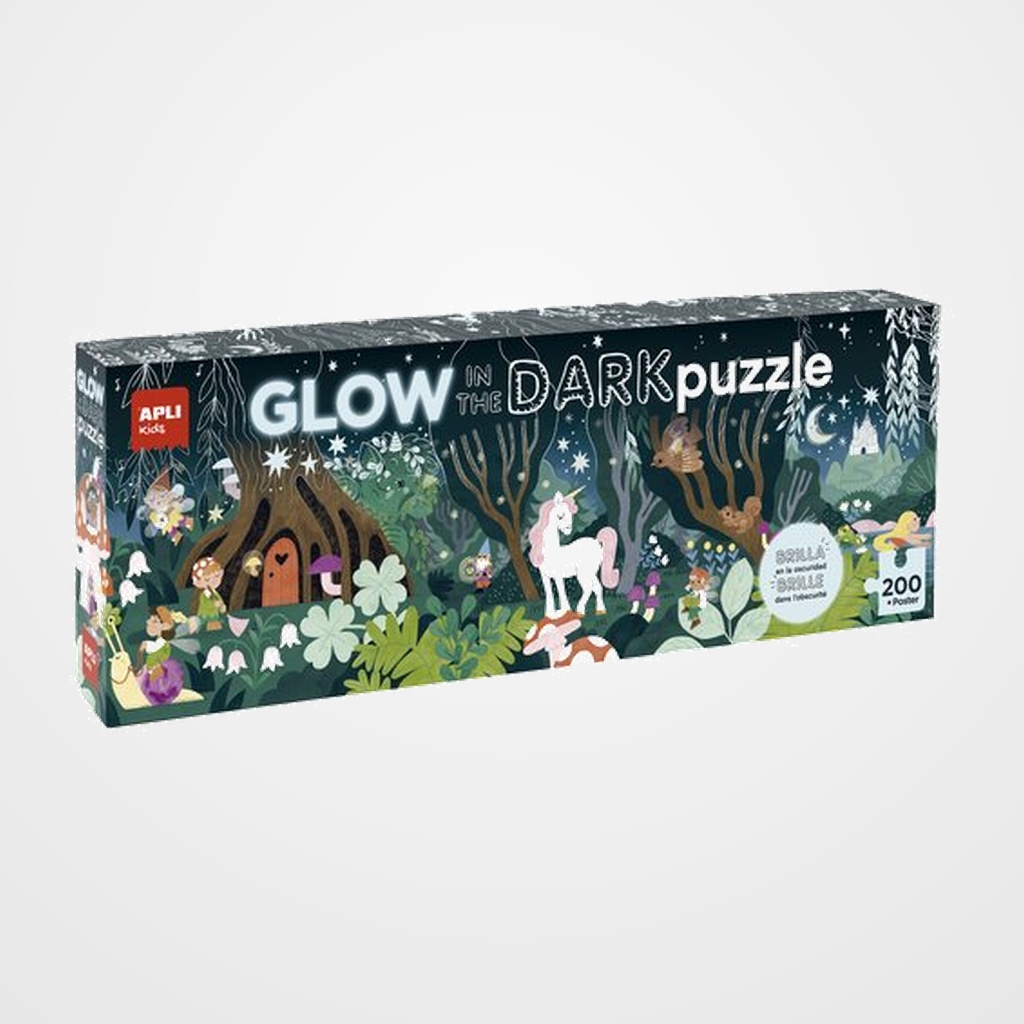 PUZLE EDUCATIVO APLI KIDS GLOW IN THE DARK BOSQUE MAGICO 200 pz (+6 años)