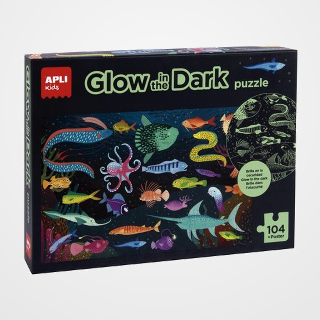 PUZLE EDUCATIVO APLI KIDS 104 PIEZAS FLUORESCENTE OCEANO (+5 años)