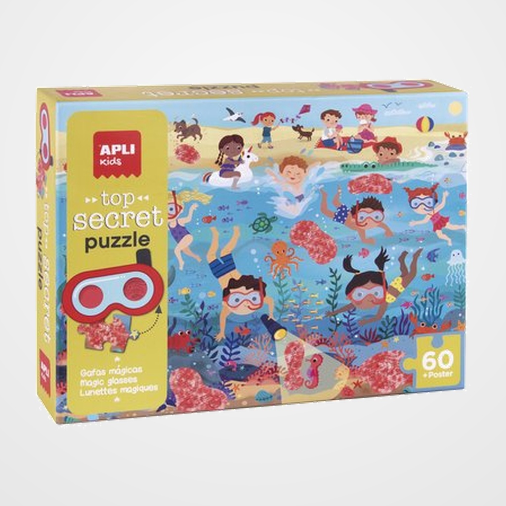 PUZLE EDUCATIVO APLI KIDS 60 PIEZAS SECRETO PLAYA