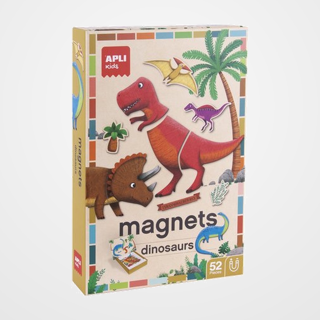 PUZLE EDUCATIVO MAGNETICO APLI KIDS FUN DINOS 52 PIEZAS