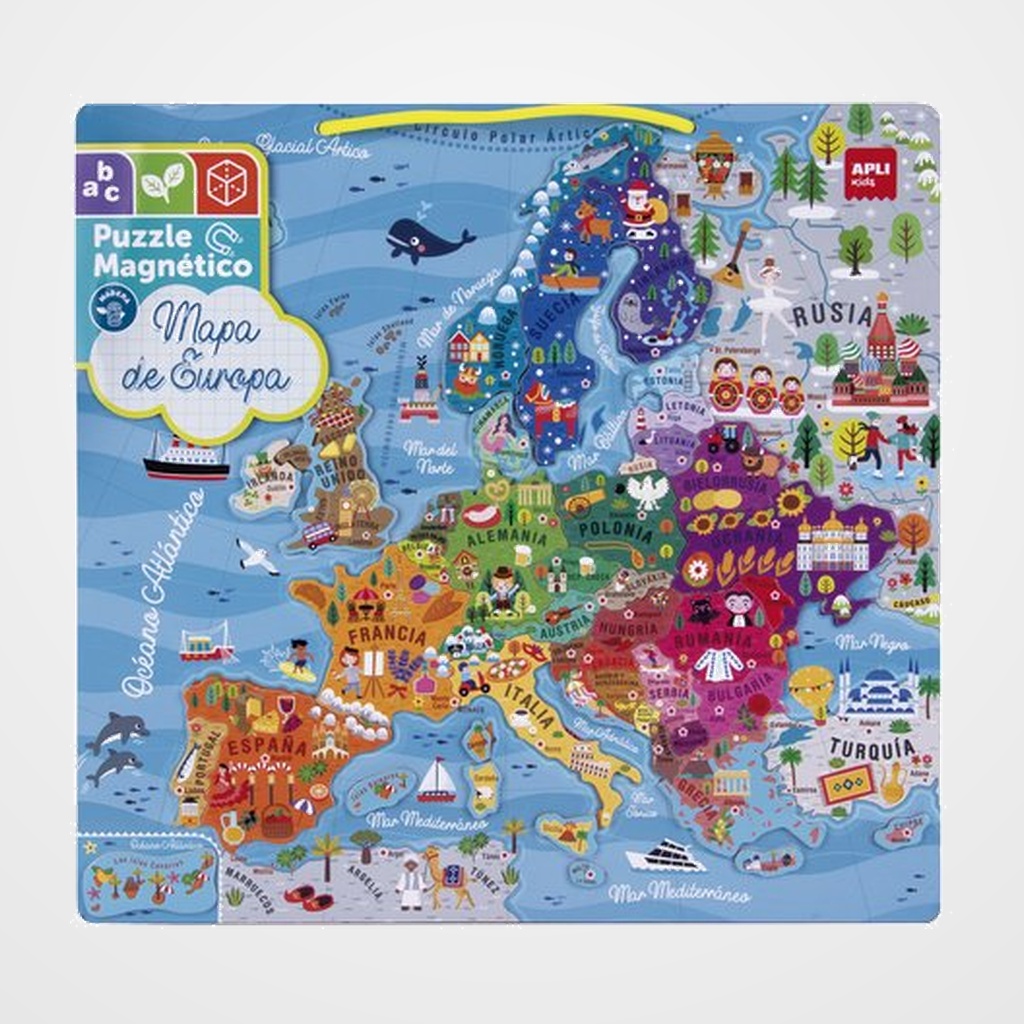 PUZLE EDUCATIVO MAGNETICO APLI KIDS MAPA DE EUROPA 45 PIEZAS