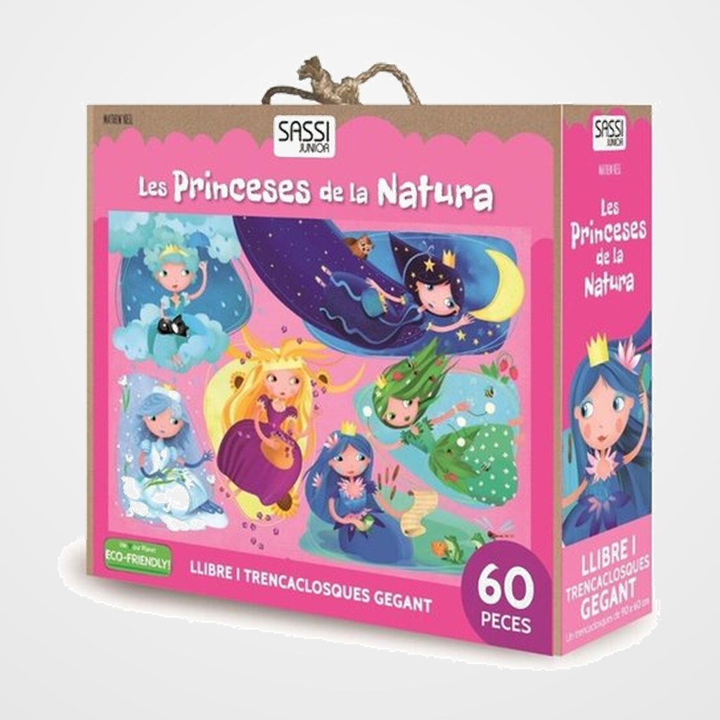 PUZLE GIGANTE Y LIBRO SASSI MANOLITO BOOKS LES PRINCESES DE LA NATURA - CATALAN 60 PIEZAS (+5 años)
