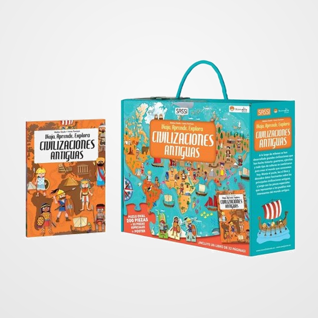 PUZLE SASSI MANOLITO BOOKS CIVILIZACIONES ANTIGUAS 200 PIEZAS (+6 años)