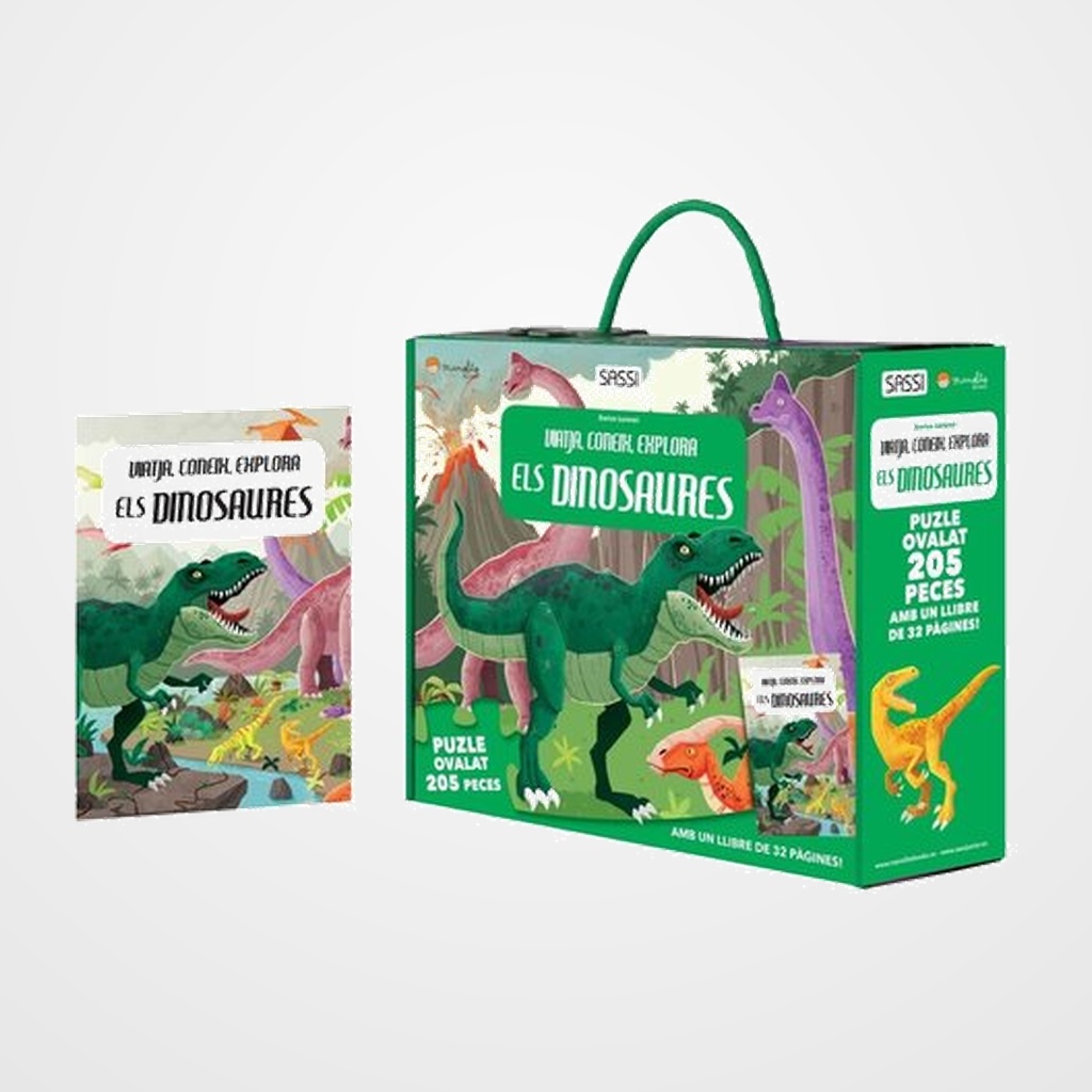 PUZLE SASSI MANOLITO BOOKS ELS DINOSAURES - CATALAN 205 PIEZAS (+6 años)