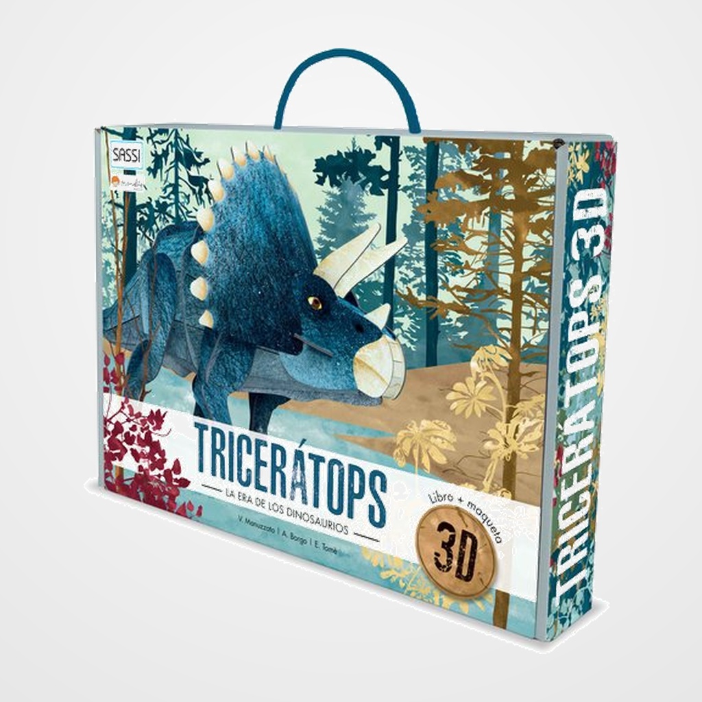 PUZLE 3D Y LIBRO SASSI MANOLITO BOOKS TRICERATOPS 3D 39 PIEZAS (+6 años)