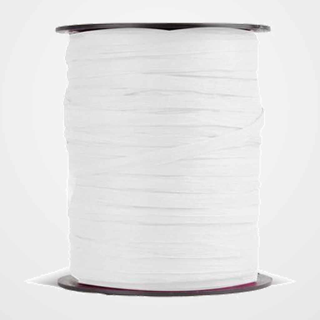 RAFIA CINTA de 3,5 mm ROLLO de 100 m BLANCO