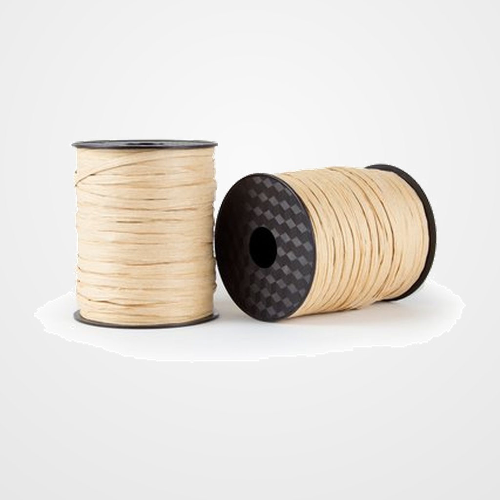 RAFIA CINTA de 3,5 mm ROLLO de 100 m NATURAL