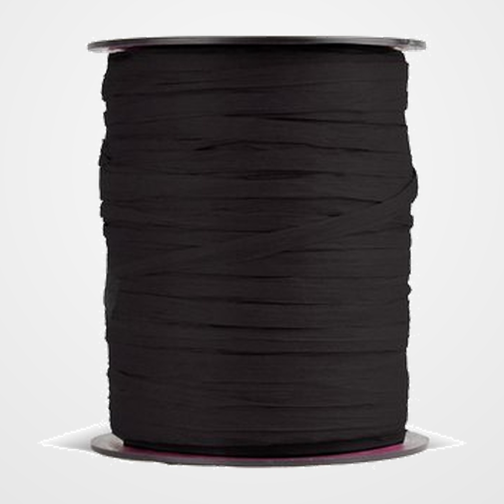 RAFIA CINTA de 3,5 mm ROLLO de 100 m NEGRO