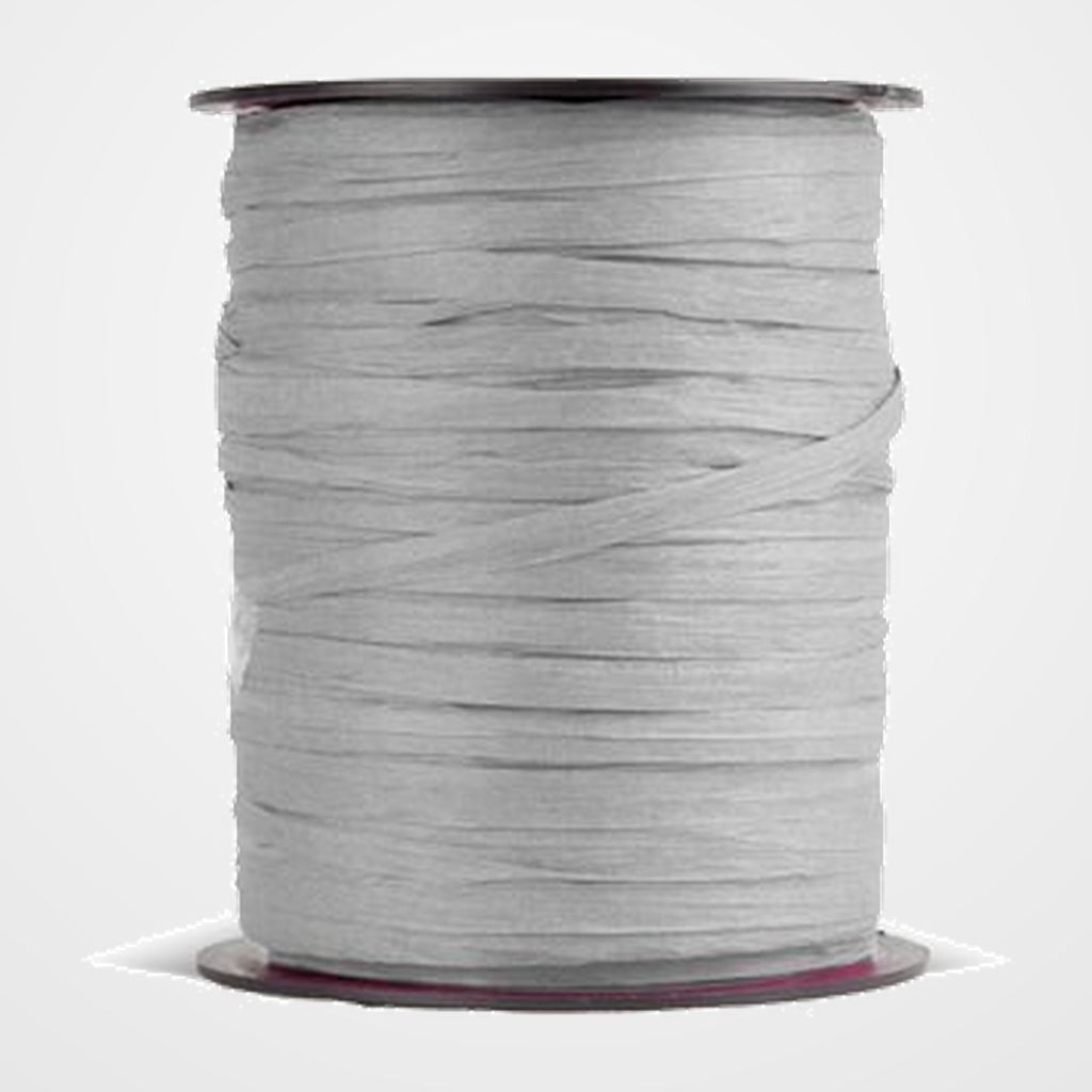 RAFIA CINTA de 3,5 mm ROLLO de 100 m PLATA