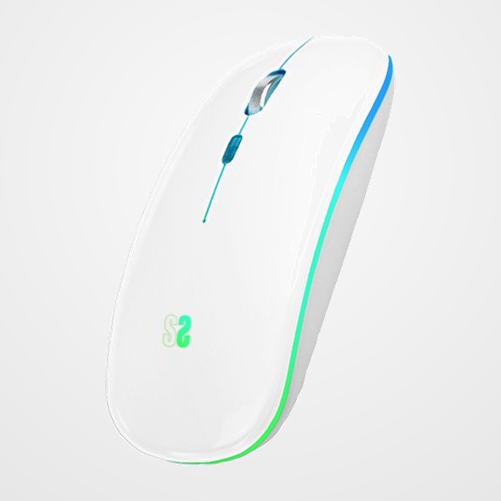 RATON SUBBLIM LED DUAL FLAT INALAMBRICO BLANCO