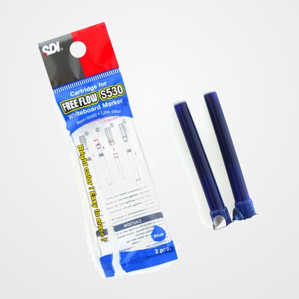 RECAMBIO  FREE FLOW BASIC RECARGABLE CONICO AZUL BLISTER de 2