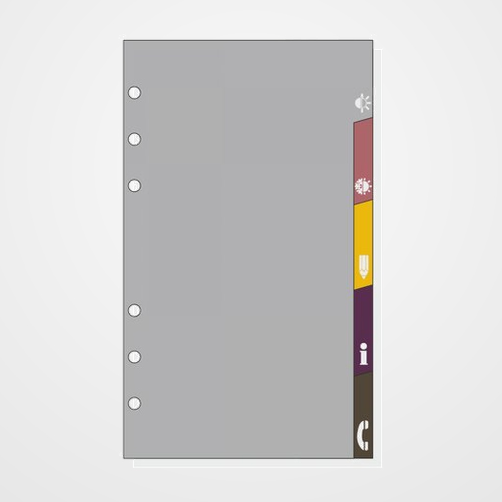 RECAMBIO AGENDA FINOCAM C963 CLASSIC 609 94x171 5 GUIAS PLASTICAS