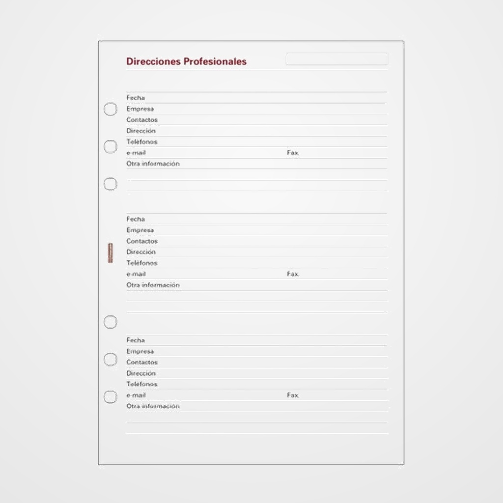 RECAMBIO AGENDA FINOCAM R1051 OPEN 1000 155x215 DIRECCIONES PROFESIONALES 50h