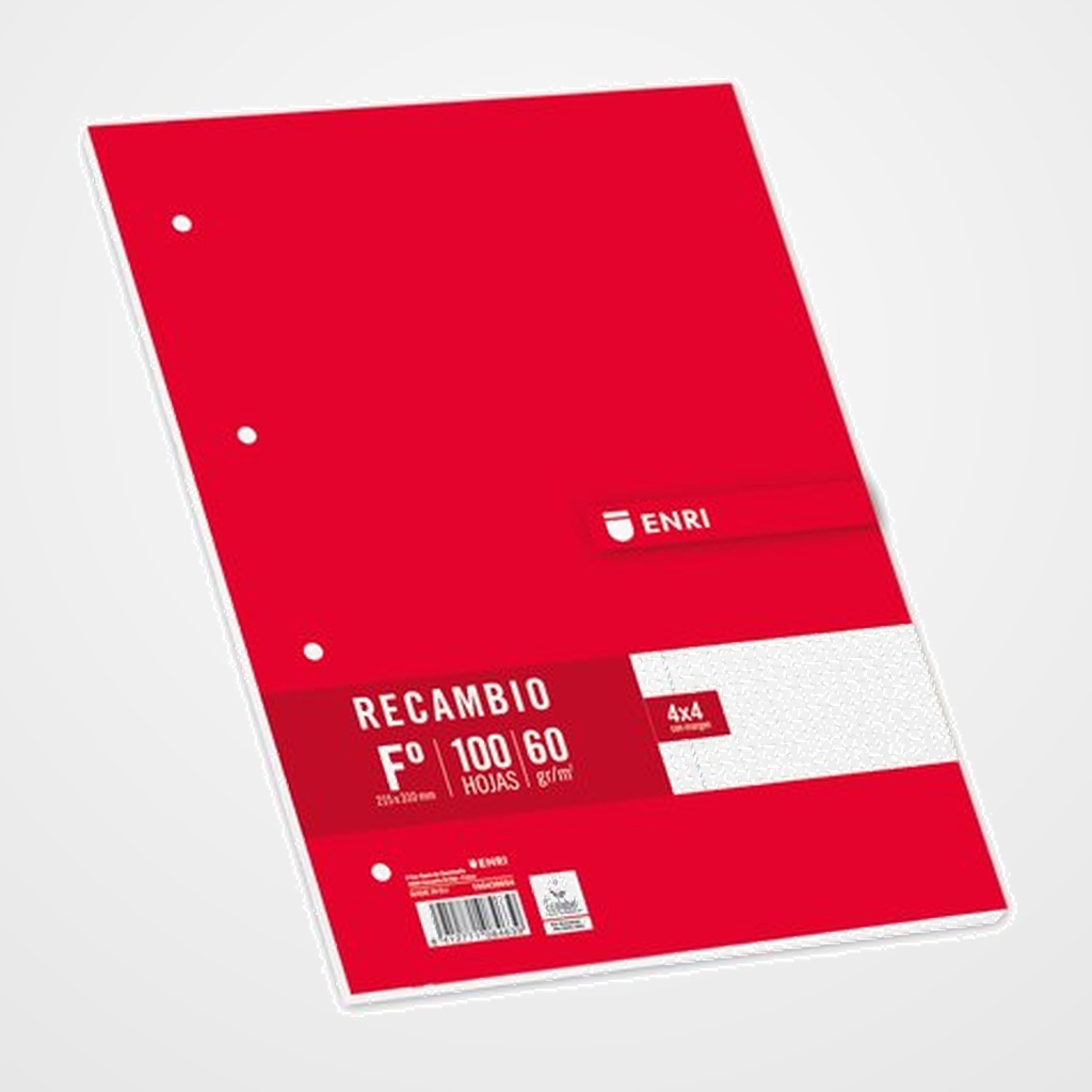 RECAMBIO ENRI Fº 100h 60gr 4 TALADROS PAUTA 3