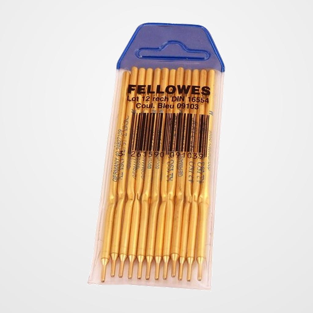 RECAMBIO FELLOWES BOLIGRAFO CON PEANA AZUL PACK DE 12 UNIDADES