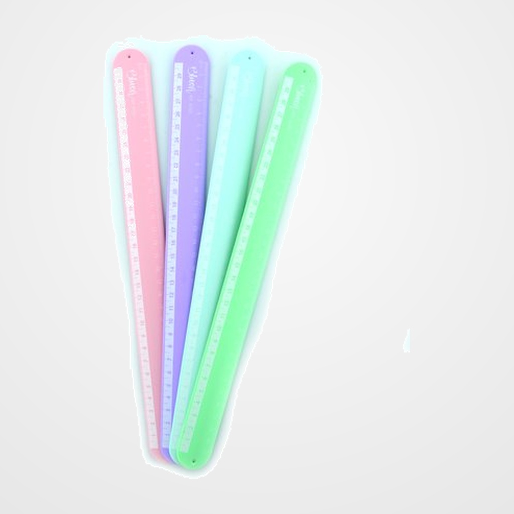 REGLA BLUSH SILICONA 30cm ENROLLABLE COLORES SURTIDO BOLSA DE 12