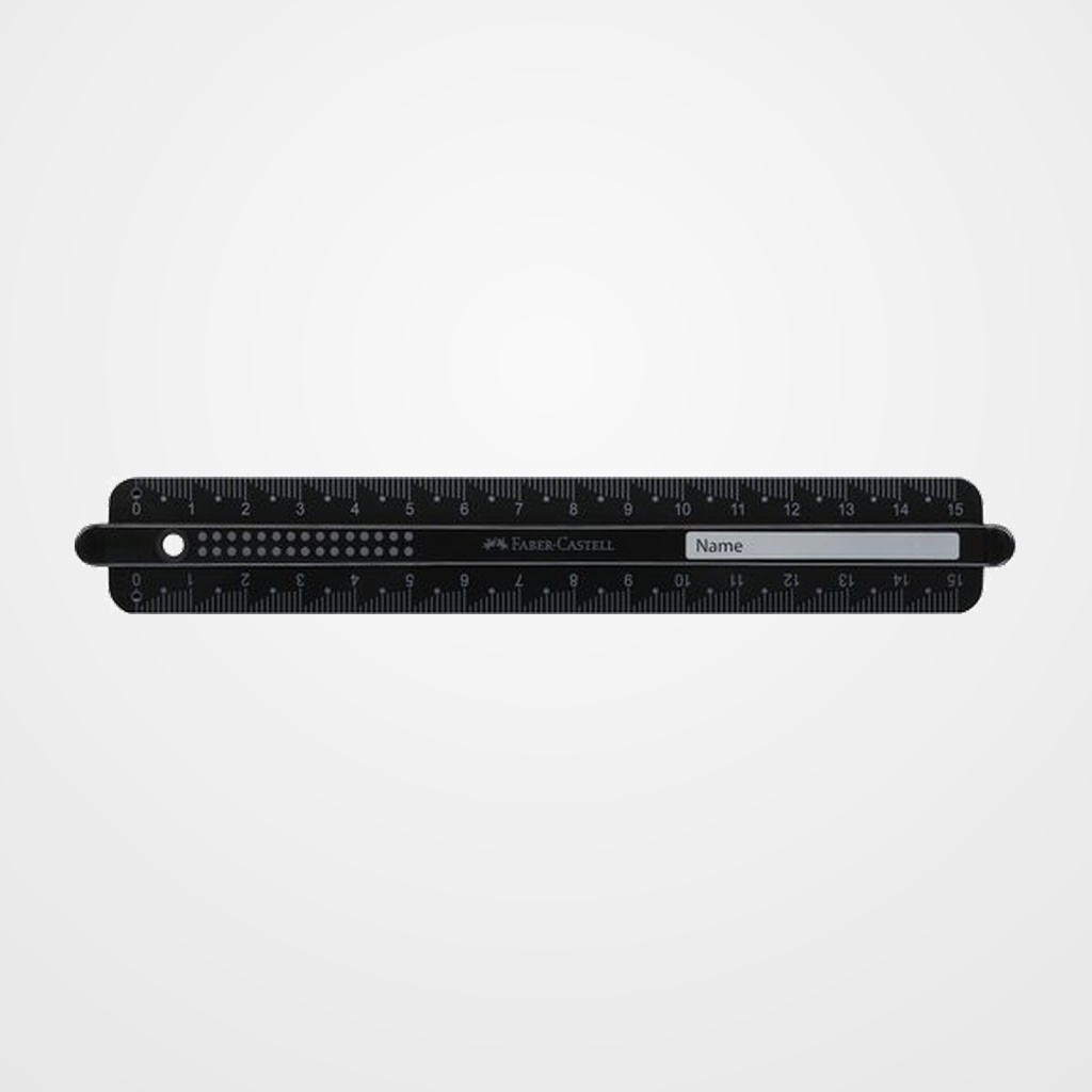 REGLA FABER-CASTELL DOTS 15 CM. NEGRO