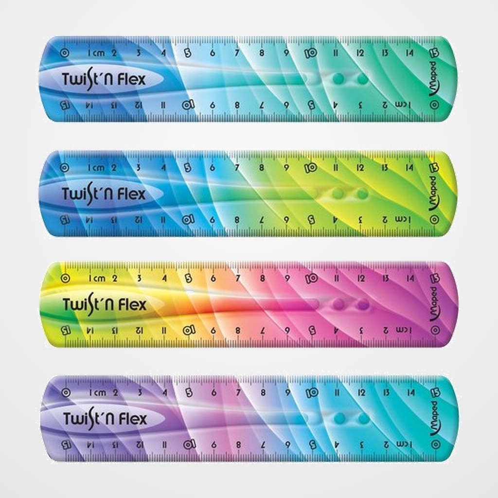 REGLA MAPED TWIST&FLEX 15 CMS DECORADA FLEXIBLE IRROMPIBLE