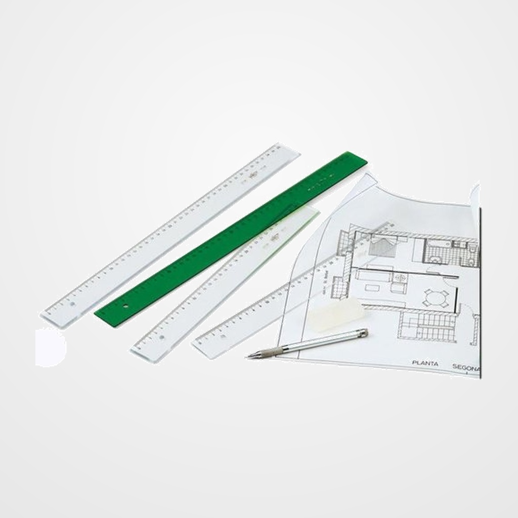 REGLAS GRADUADA S/BISEL TRANSP 40 CMS