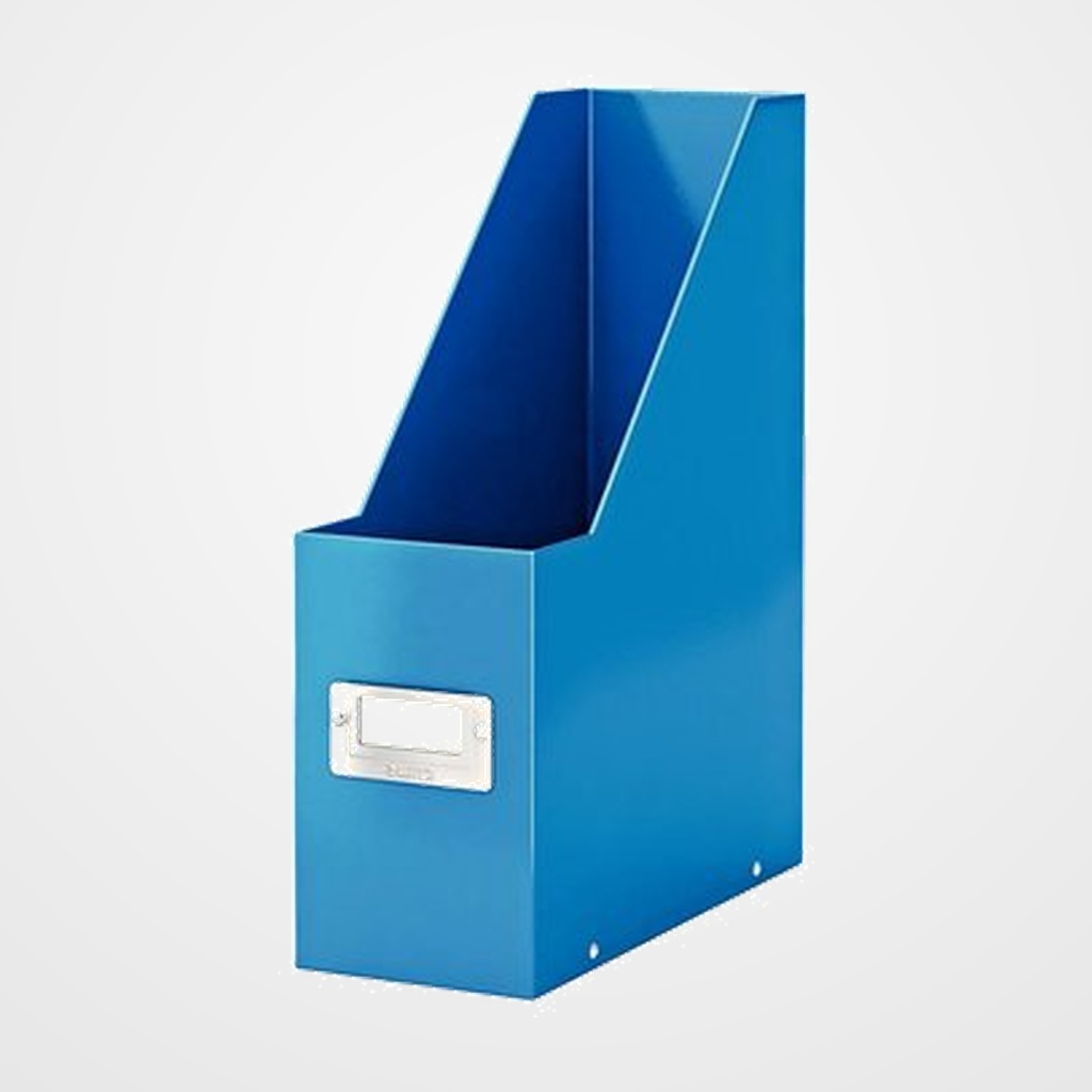 REVISTERO CARTON LEITZ CLICK&STORE forrado A4 100mm PLEGABLE AZUL