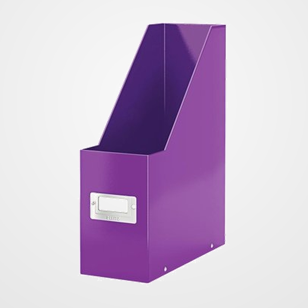 REVISTERO CARTON LEITZ CLICK&STORE forrado A4 100mm PLEGABLE VIOLETA