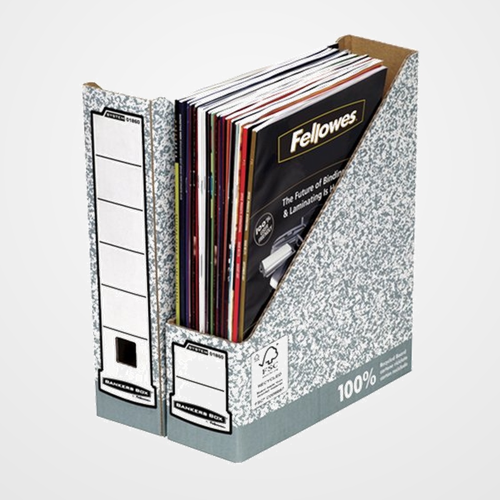 REVISTERO FELLOWES BANKERS BOX CARTON A4 GRIS