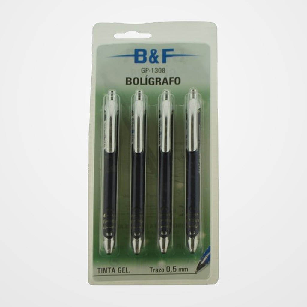 ROLLER GEL RT. BEIFA B&F GP-1308  0,7 BLISTER de 4 AZULES