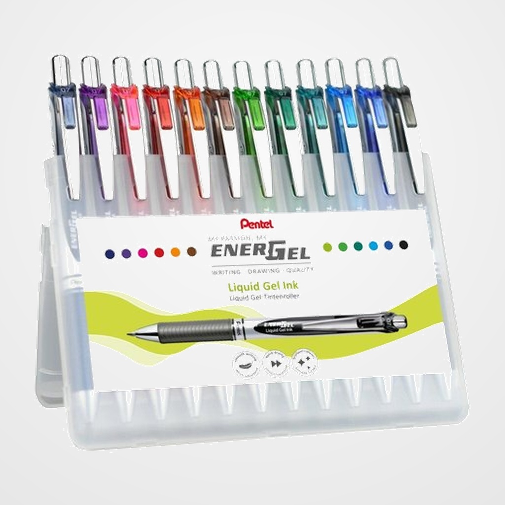 ROLLER GEL RT. PENTEL BL-77 ENERGEL 0,7 ESTUCHE DE 12 SURTIDOS