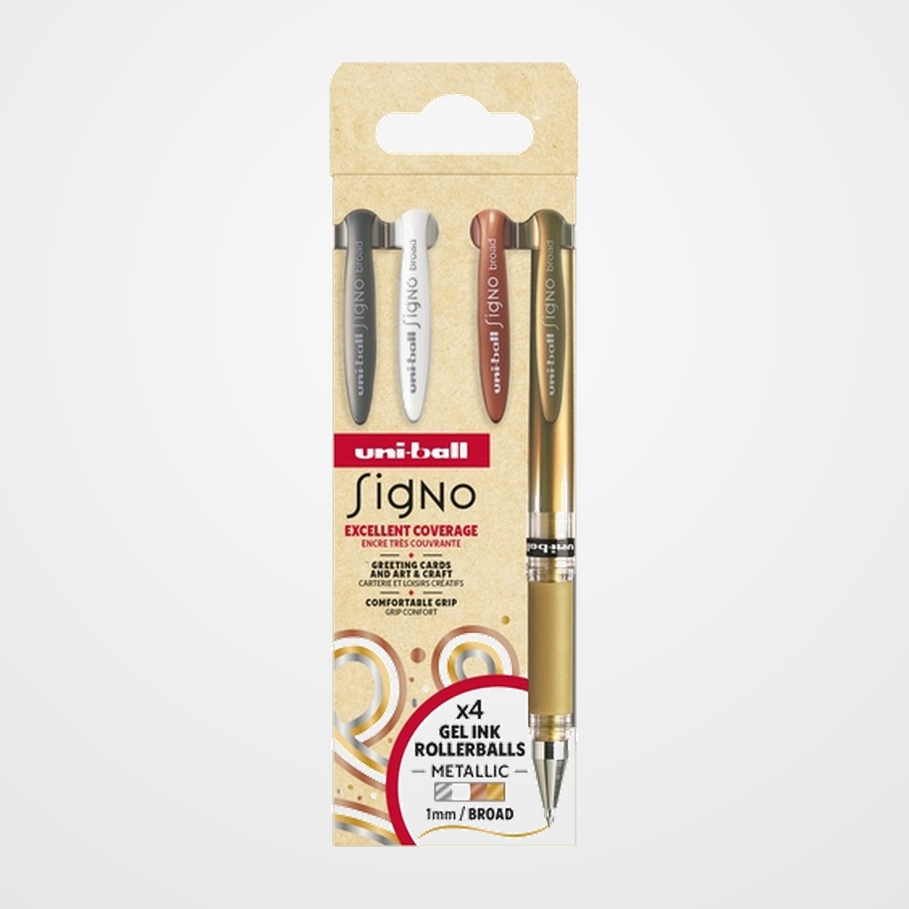 ROLLER GEL UNI-BALL SIGNO BROAD 1,0 (UM-153)  SET Nº1 de 4