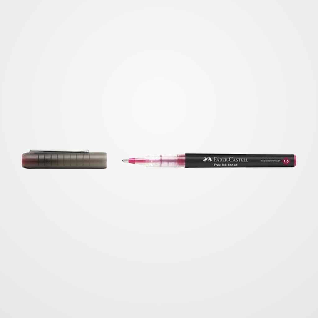 ROLLER T.LIQ. FABER-CASTELL FREE INK BROAD 1,5 ROJO VINO