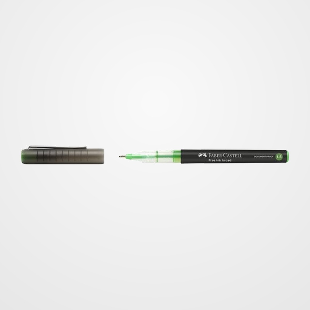 ROLLER T.LIQ. FABER-CASTELL FREE INK BROAD 1,5 VERDE CLARO