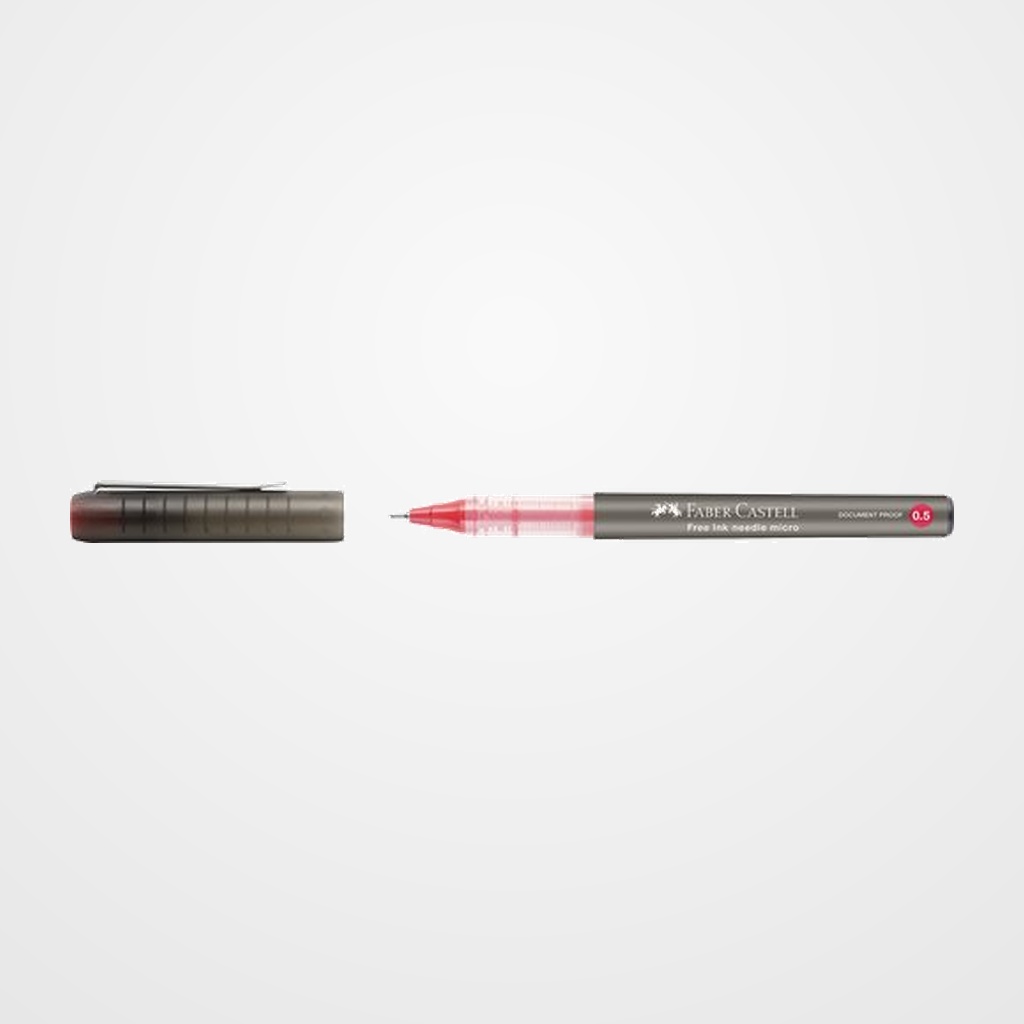ROLLER T.LIQ. FABER-CASTELL FREE INK  AGUJA 0,5 mm ROJO