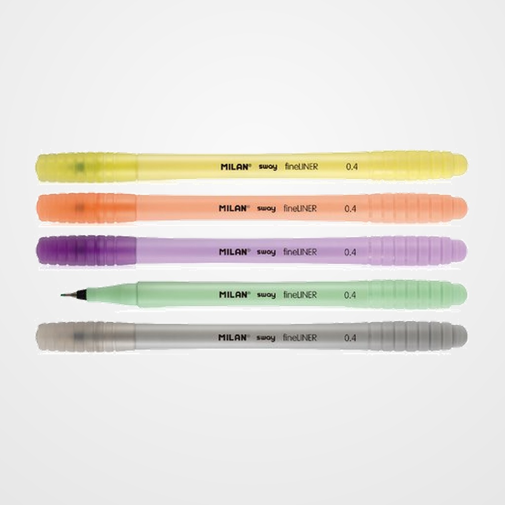 ROTULADOR  MILAN SWAY FINELINER PASTEL 0.4 mm ESTUCHE de 5