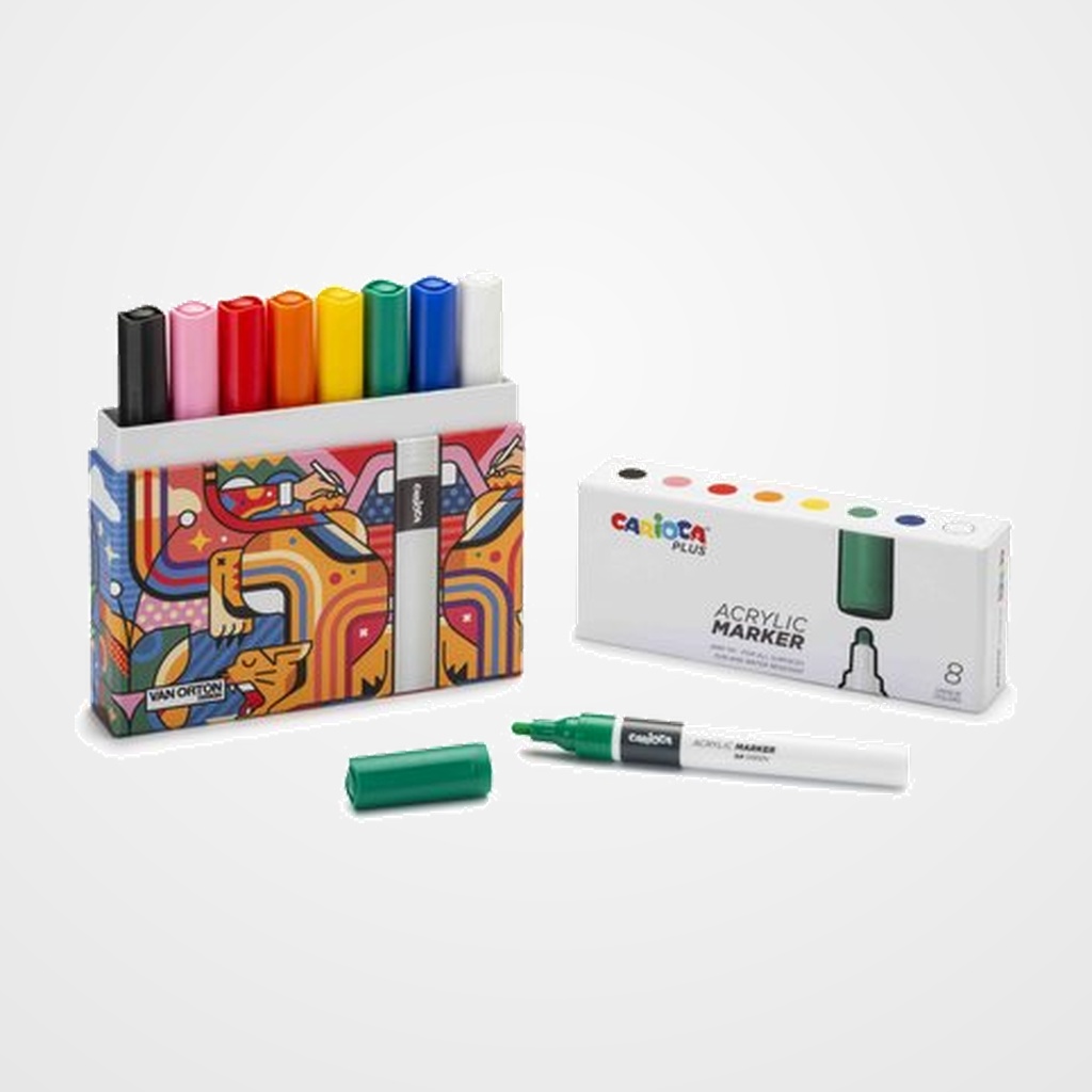 ROTULADOR ACRILICO CARIOCA PLUS PREMIUM CAJA de 8
