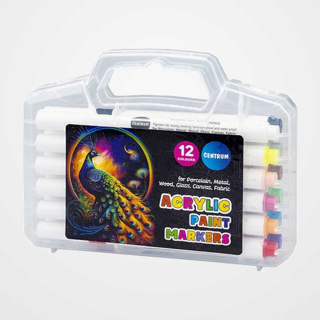 ROTULADOR ACRILICO CENTRUM ESTUCHE MALETIN de 12