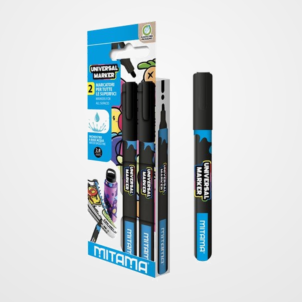 ROTULADOR ACRILICO MITAMA 2.5mm NEGRO PACK de 2