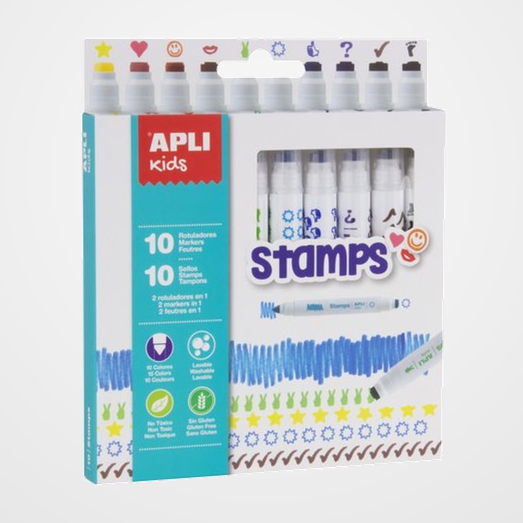 ROTULADOR APLI COLORS & STAMP   ESTUCHE de 10