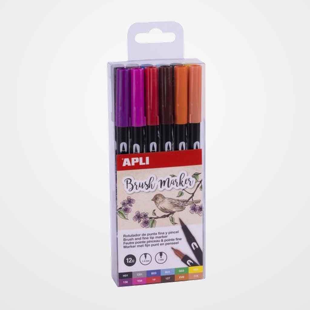 ROTULADOR APLI DOBLE PUNTA ESTUCHE de 12 SURTIDO