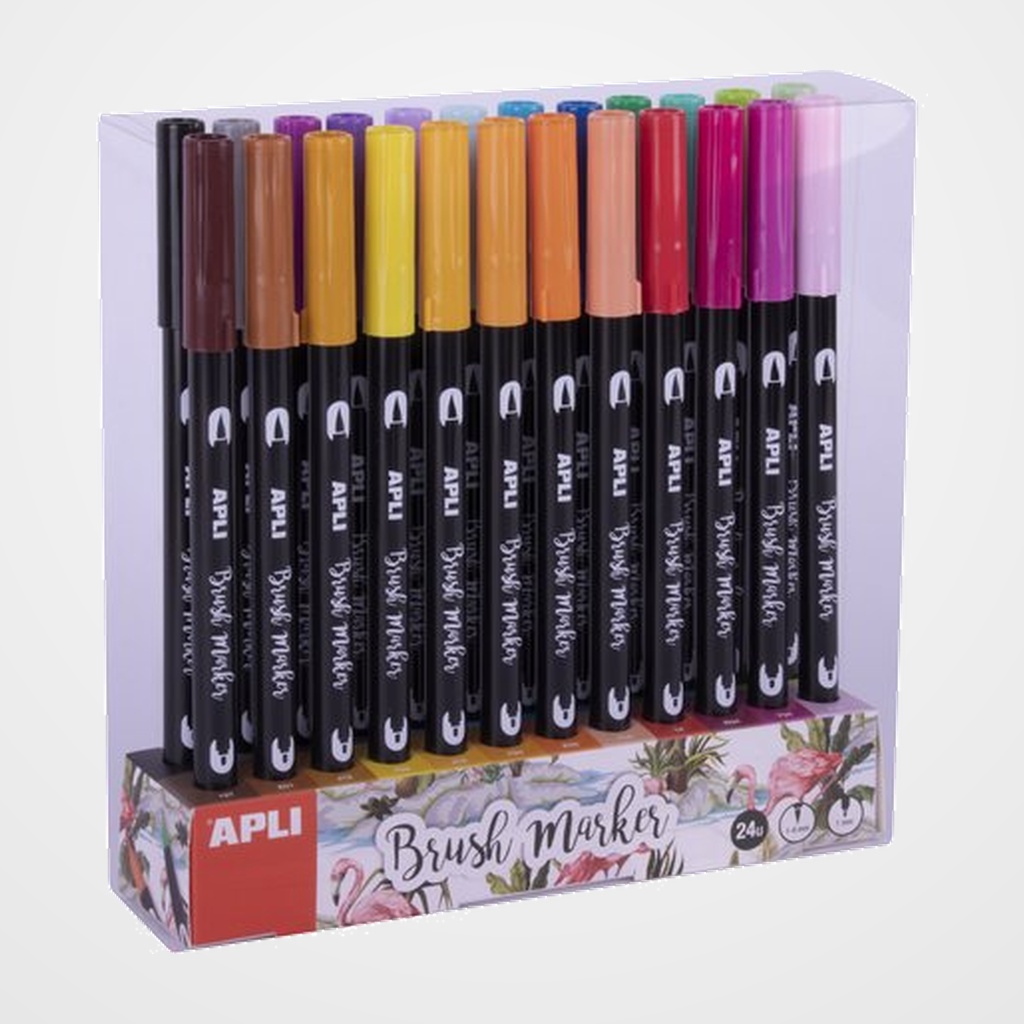 ROTULADOR APLI DOBLE PUNTA ESTUCHE de 24 SURTIDOS