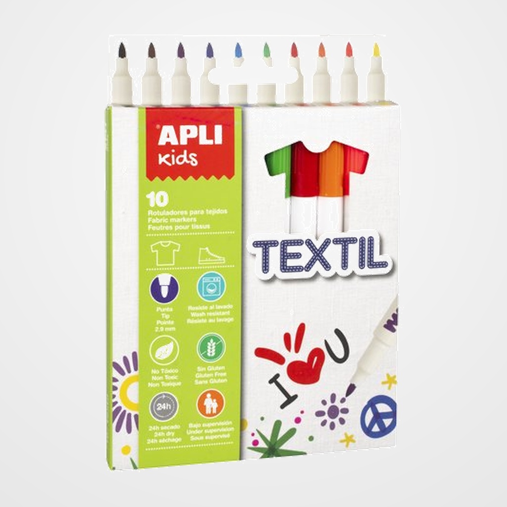 ROTULADOR APLI TEXTIL ESTUCHE de 10