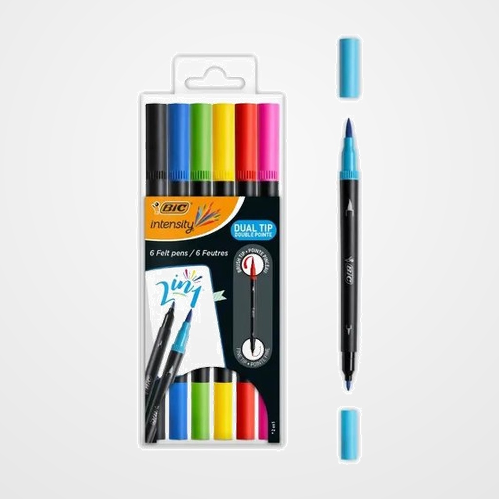 ROTULADOR BIC DUAL BRUSH INTENSITY CAJA de 6