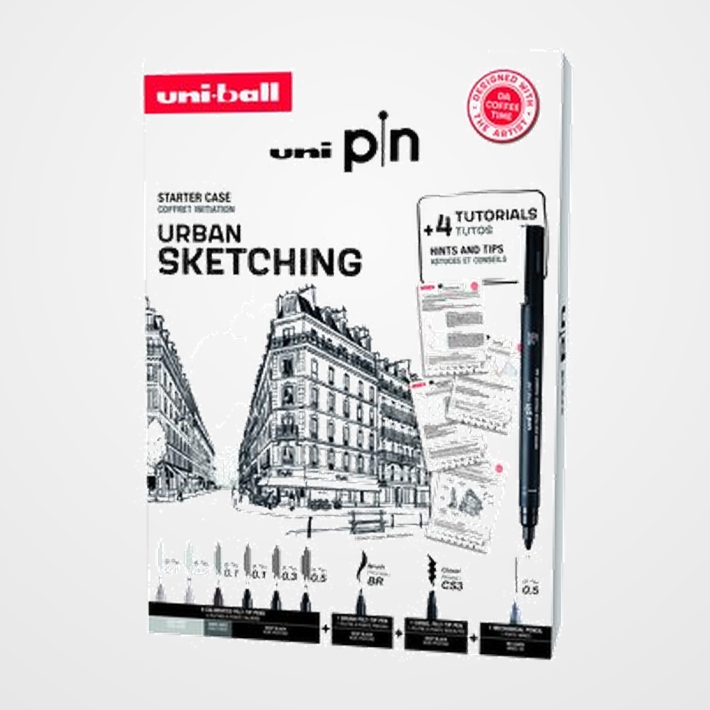ROTULADOR CALIBRADO UNI-BALL PIN  URBAN SKETCHING STARTER KIT SET de 8