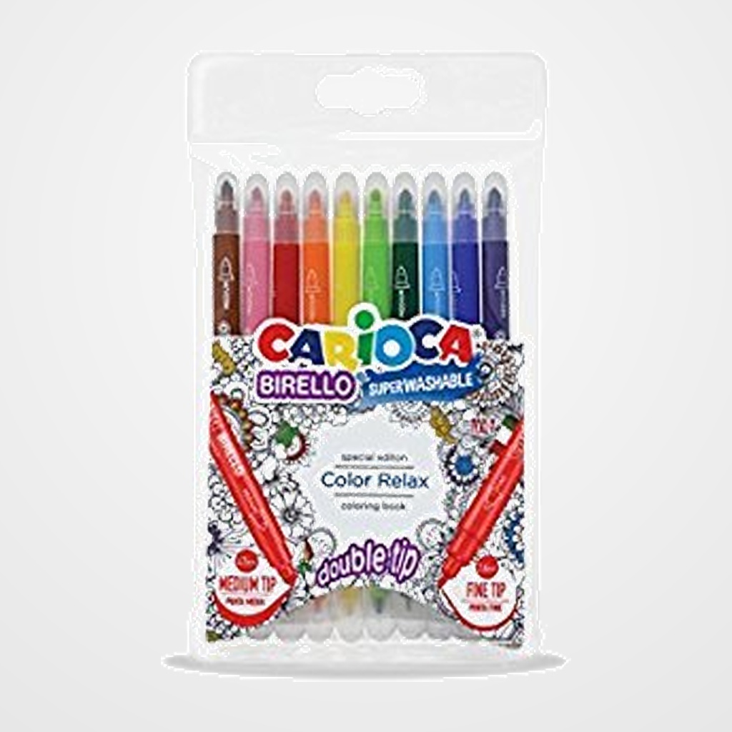 ROTULADOR CARIOCA BIRELLO DOBLE BOLSA 10