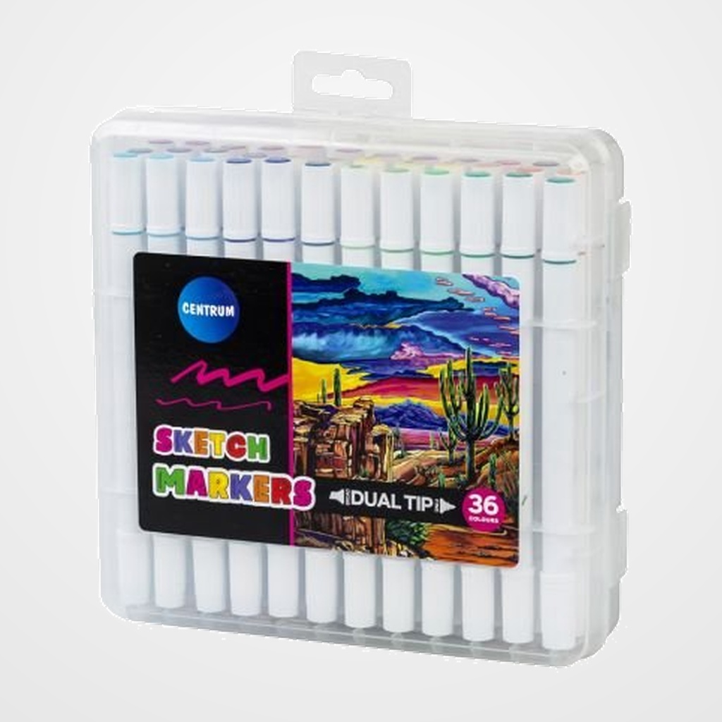 ROTULADOR CENTRUM MARKER PARA BOCETOS DOBLE PUNTA ESTUCHE de 36