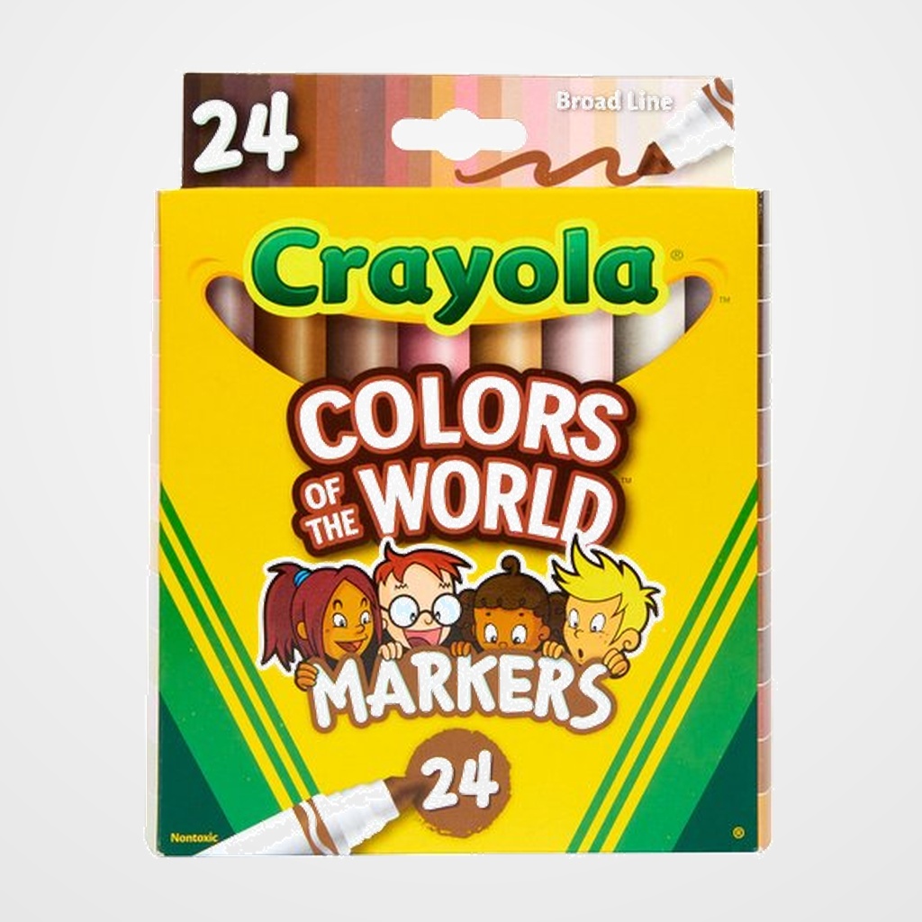 ROTULADOR CRAYOLA LAVABLE COLOURS OF THE WORLD PUNTA MAXI CAJA de 24