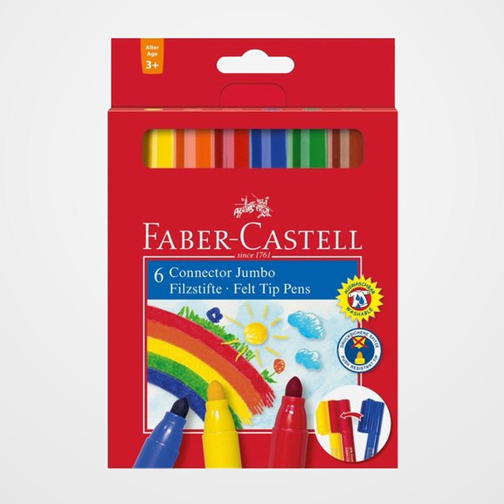 ROTULADOR FABER CONNECTOR PENS JUMBO CAJA de 6