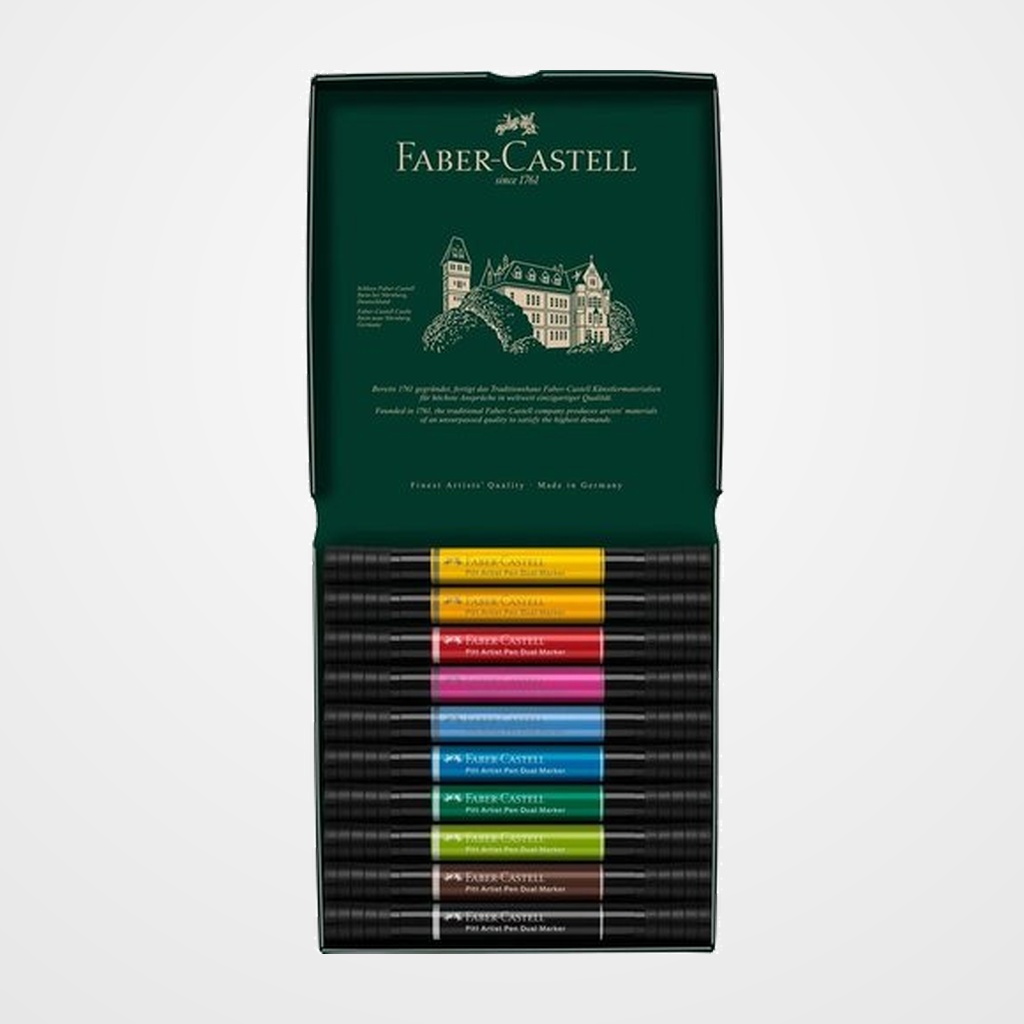 ROTULADOR FABER-CASTELL PITT ARTIST PENS DOBLE PUNTA PINCEL CAJA DE 10